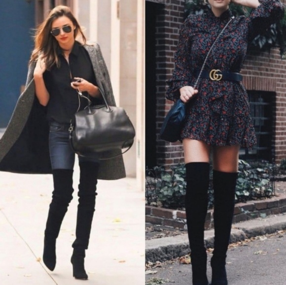 ⭐LAST PAIR!⭐ Vegan black suede OTK boots - Picture 4 of 5